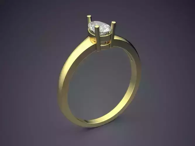 Ring With Diamond 3D print model