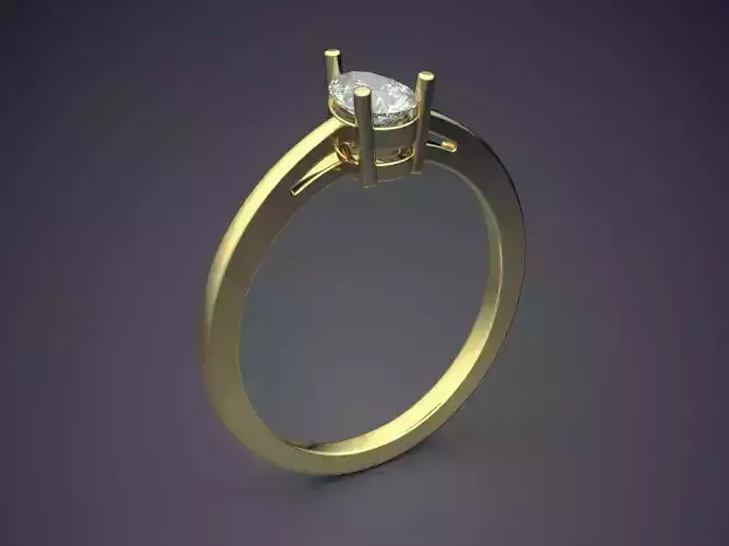 Thin Ring With Diamond 3D print model