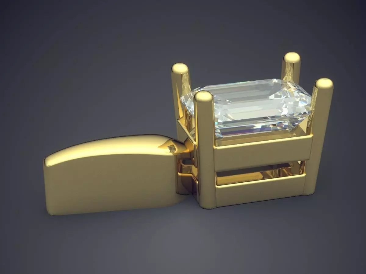 Pendant With Diamond 3D print model_3