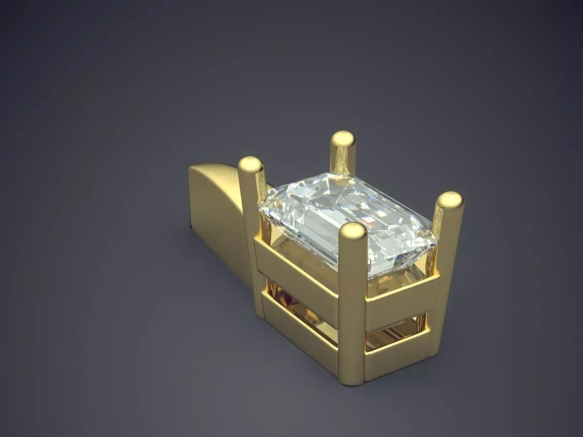 Pendant With Diamond 3D print model_0