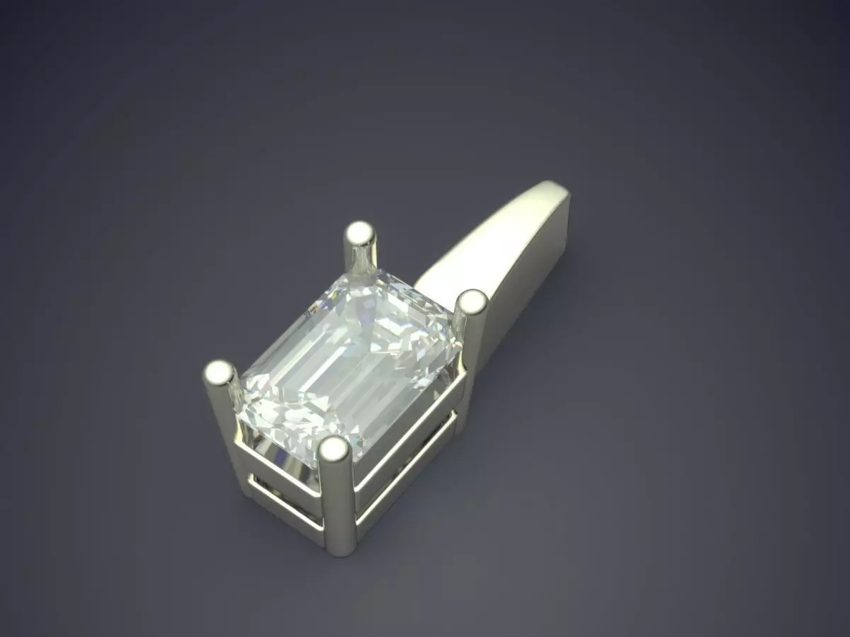 Pendant With Diamond 3D print model_1