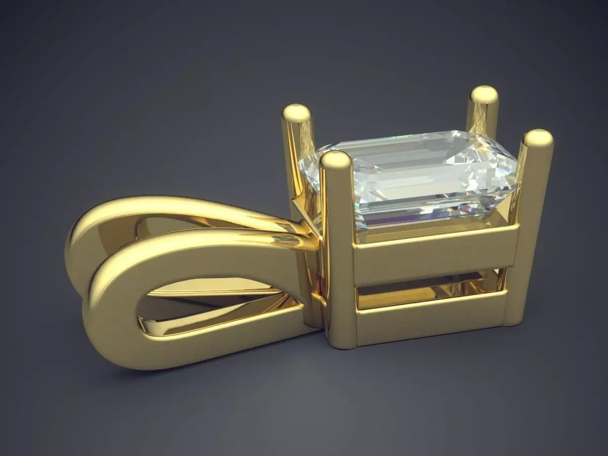 Pendant With Diamond 3D print model_3