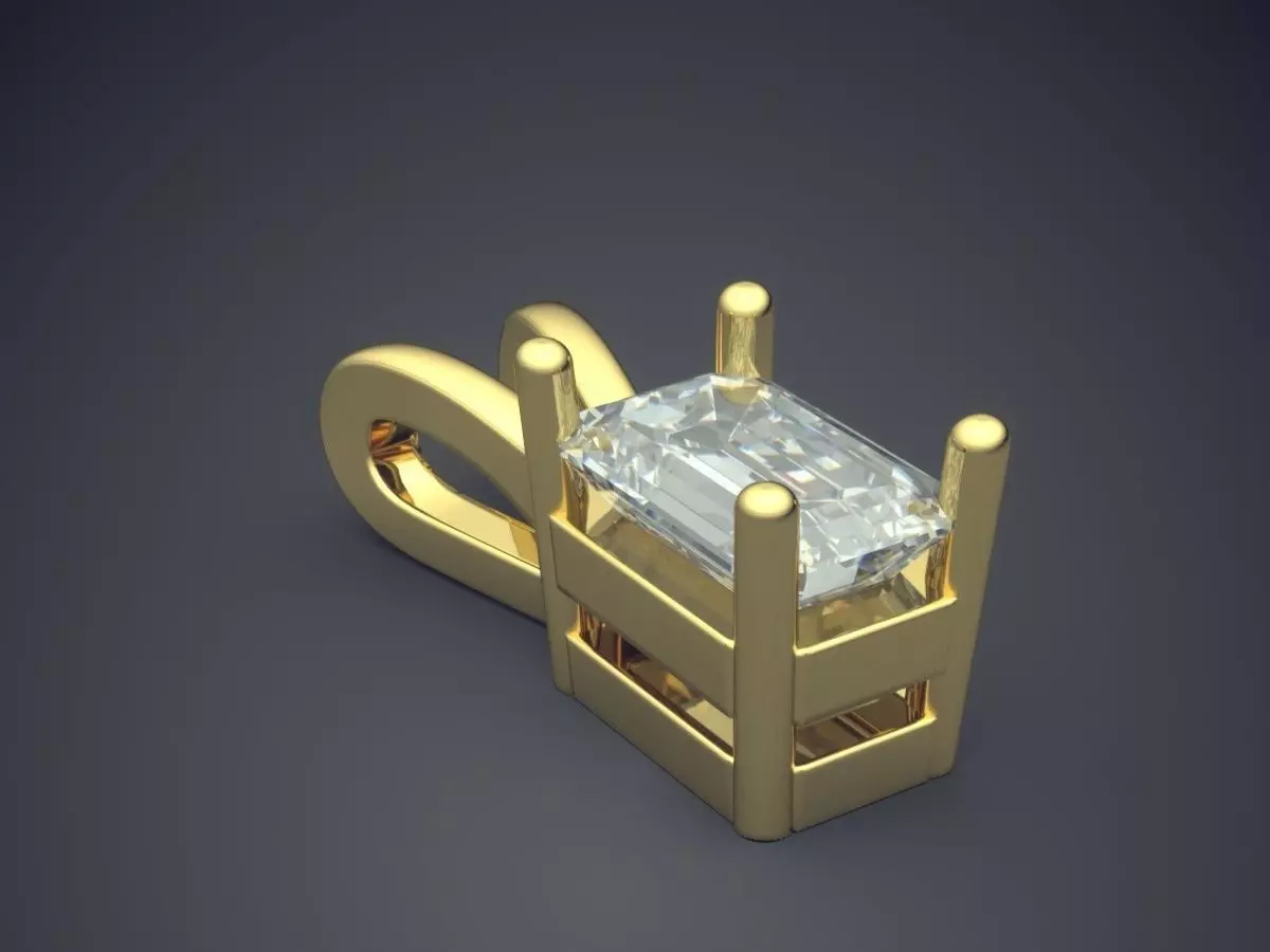 Pendant With Diamond 3D print model_0