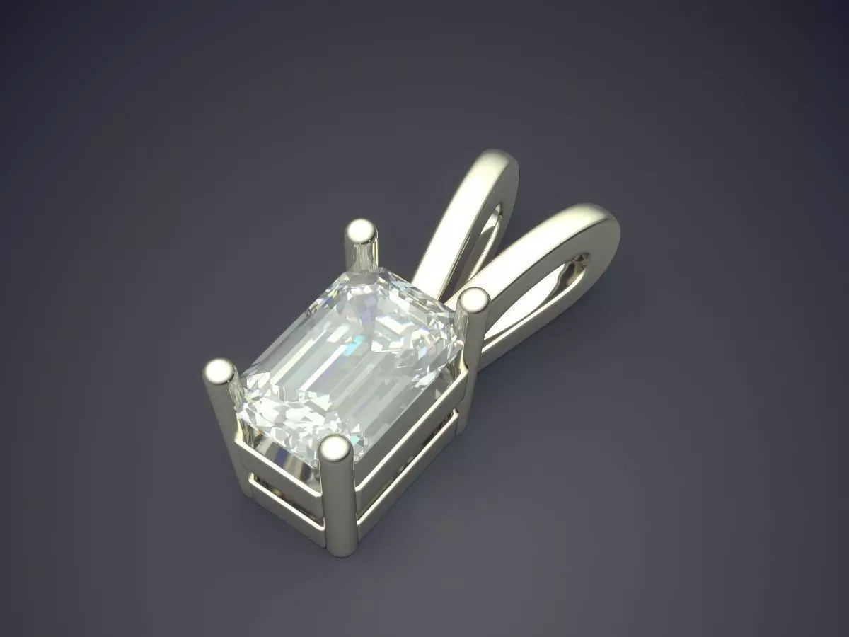 Pendant With Diamond 3D print model_1