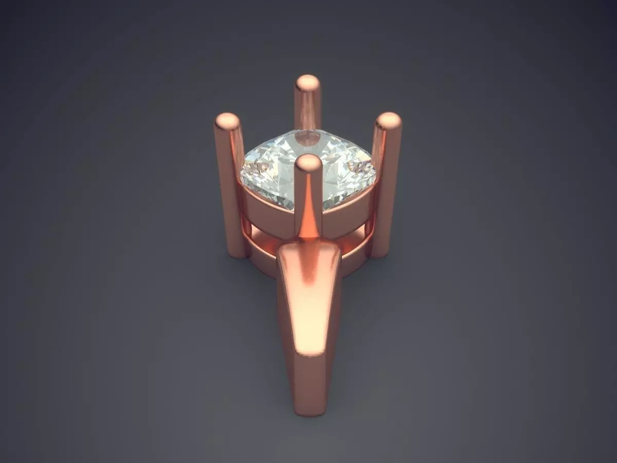 Pendant With Oval Diamond 3D print model_2