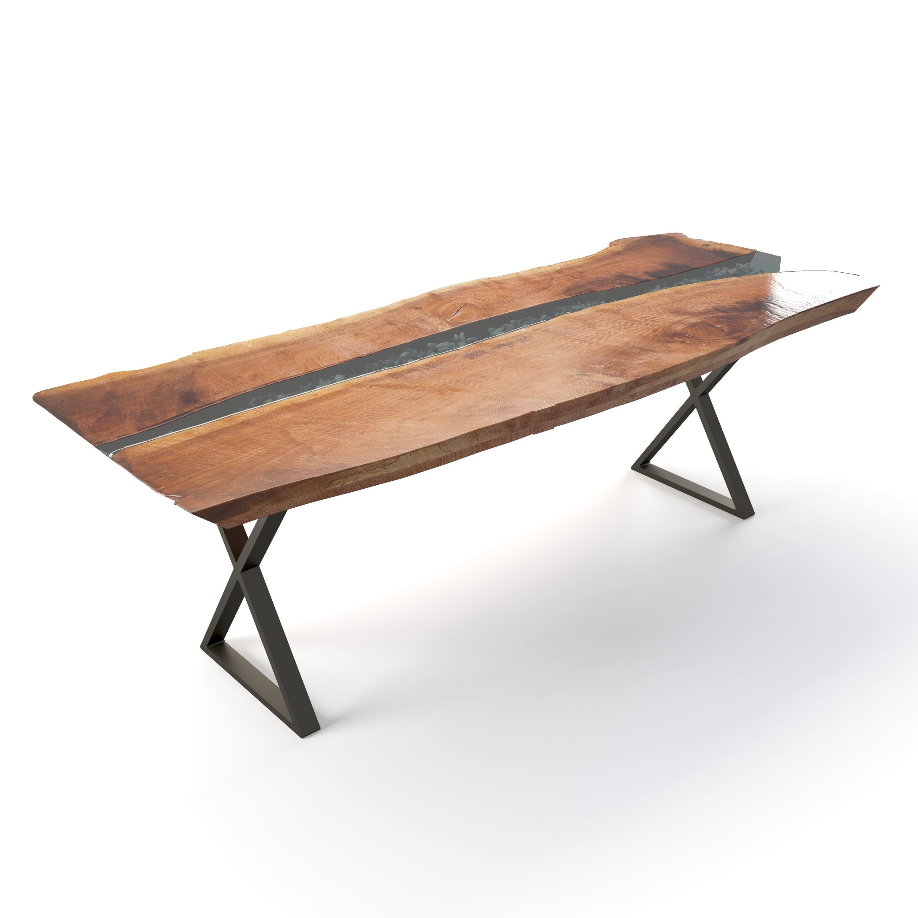 Live Edge River Table 3D model_4