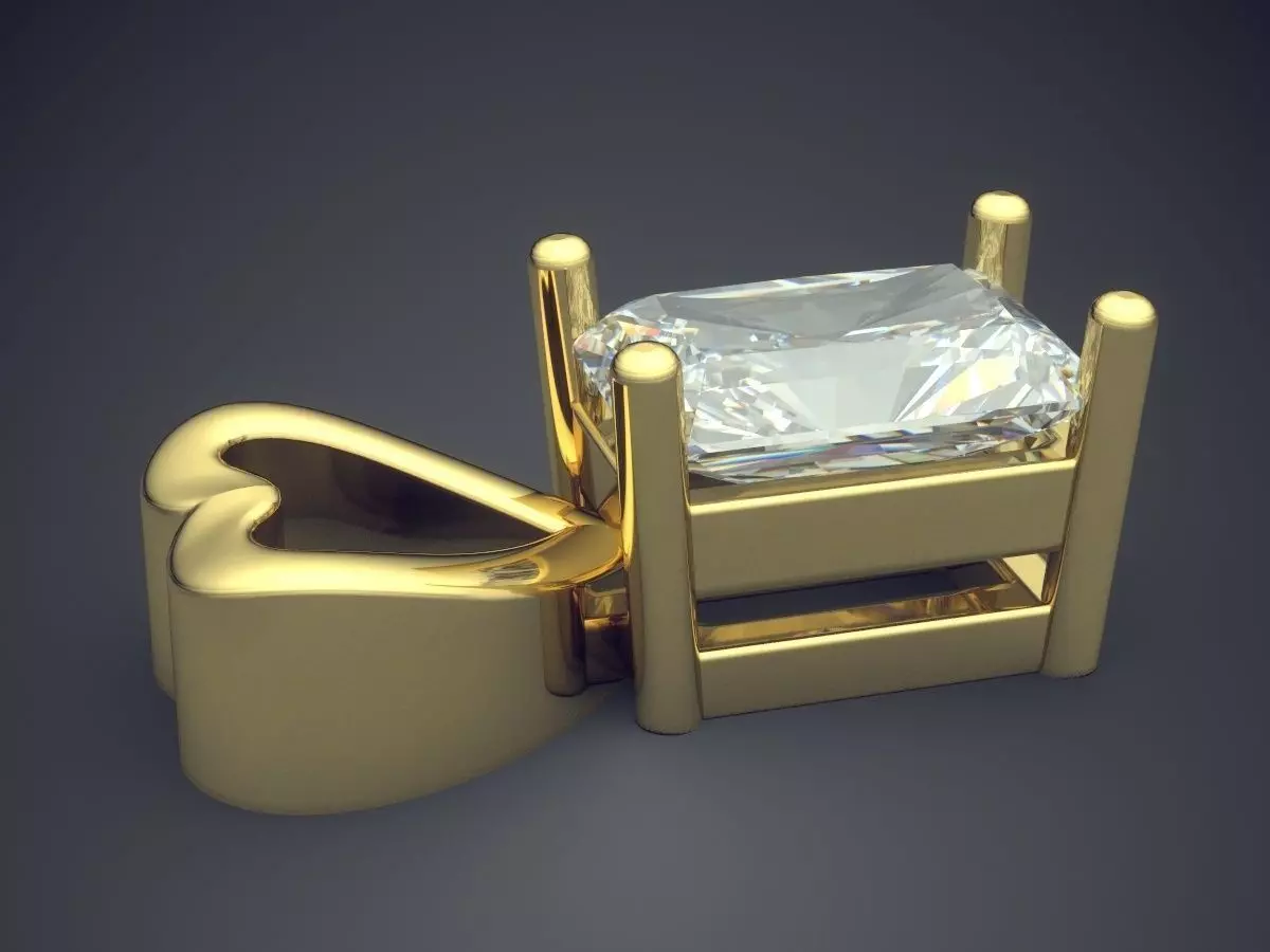 Pendant With Diamond 3D print model_3