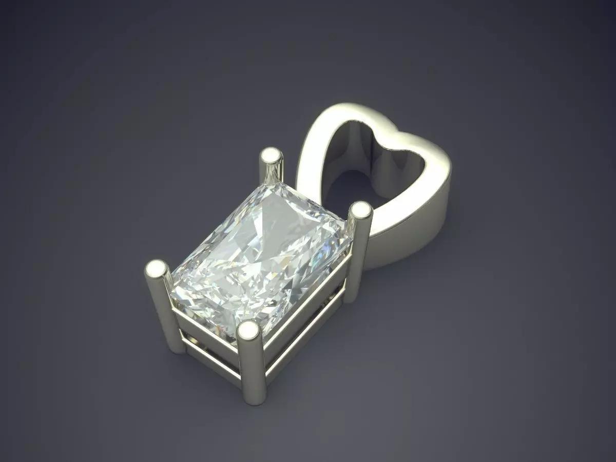 Pendant With Diamond 3D print model_1