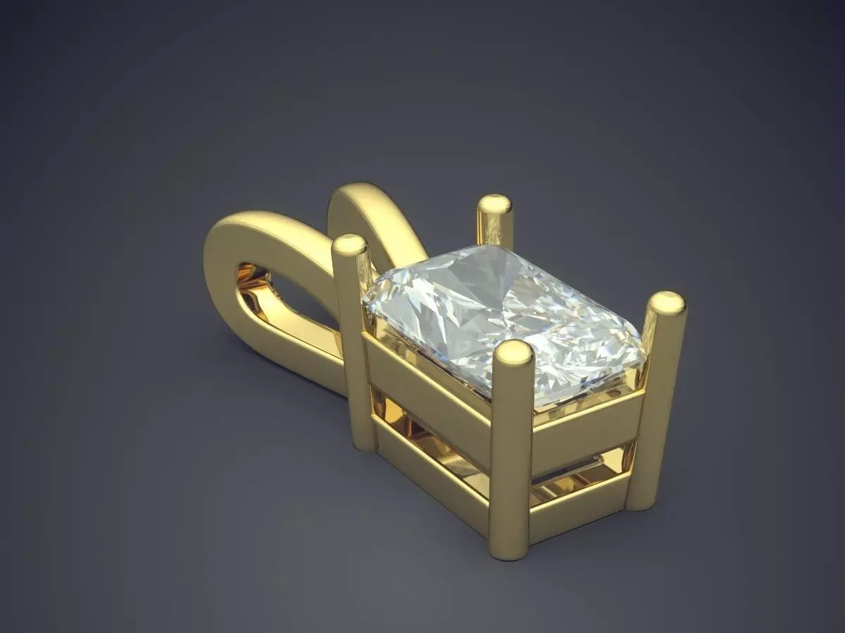 Pendant With Diamond 3D print model_0