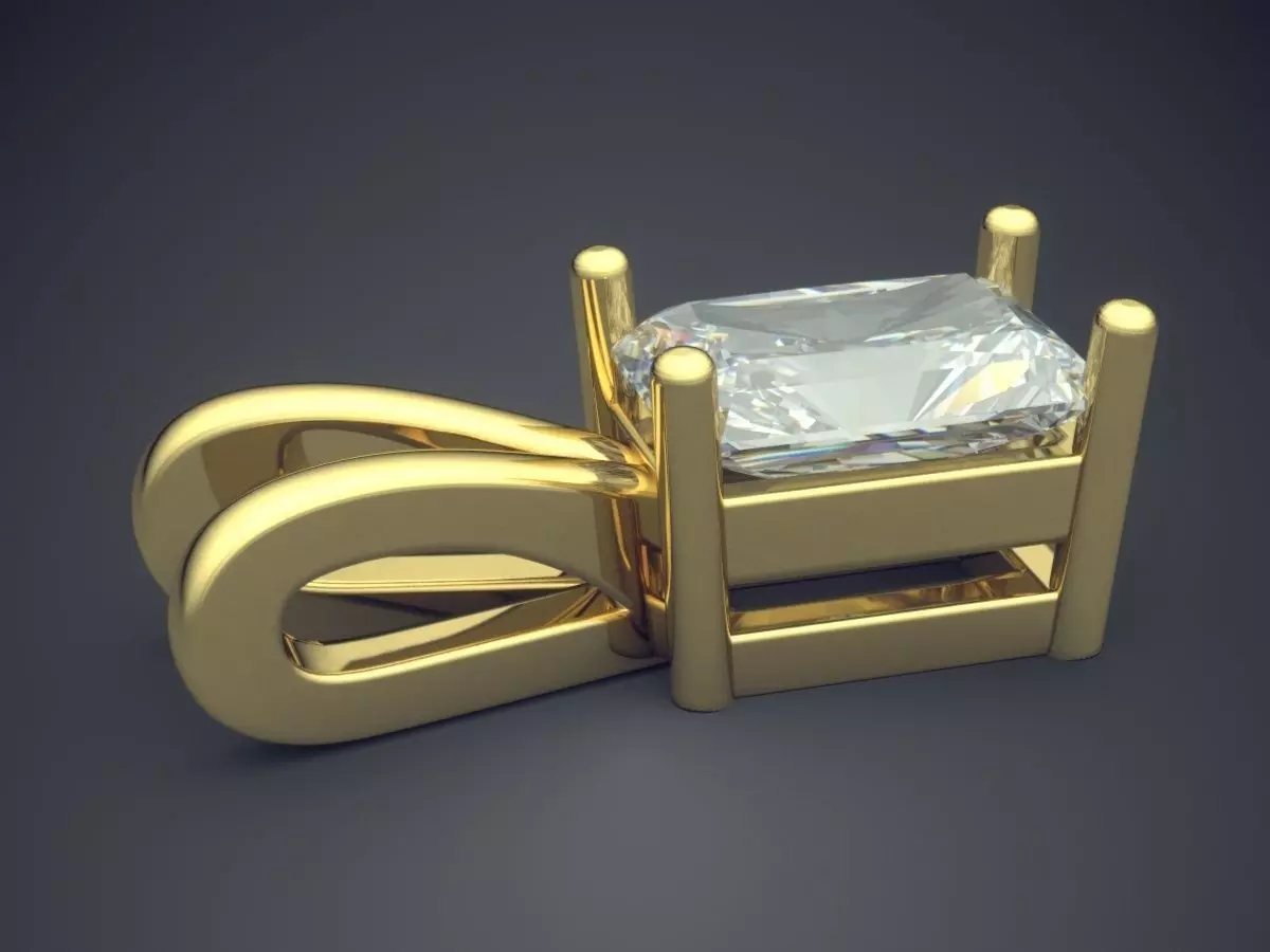 Pendant With Diamond 3D print model_3