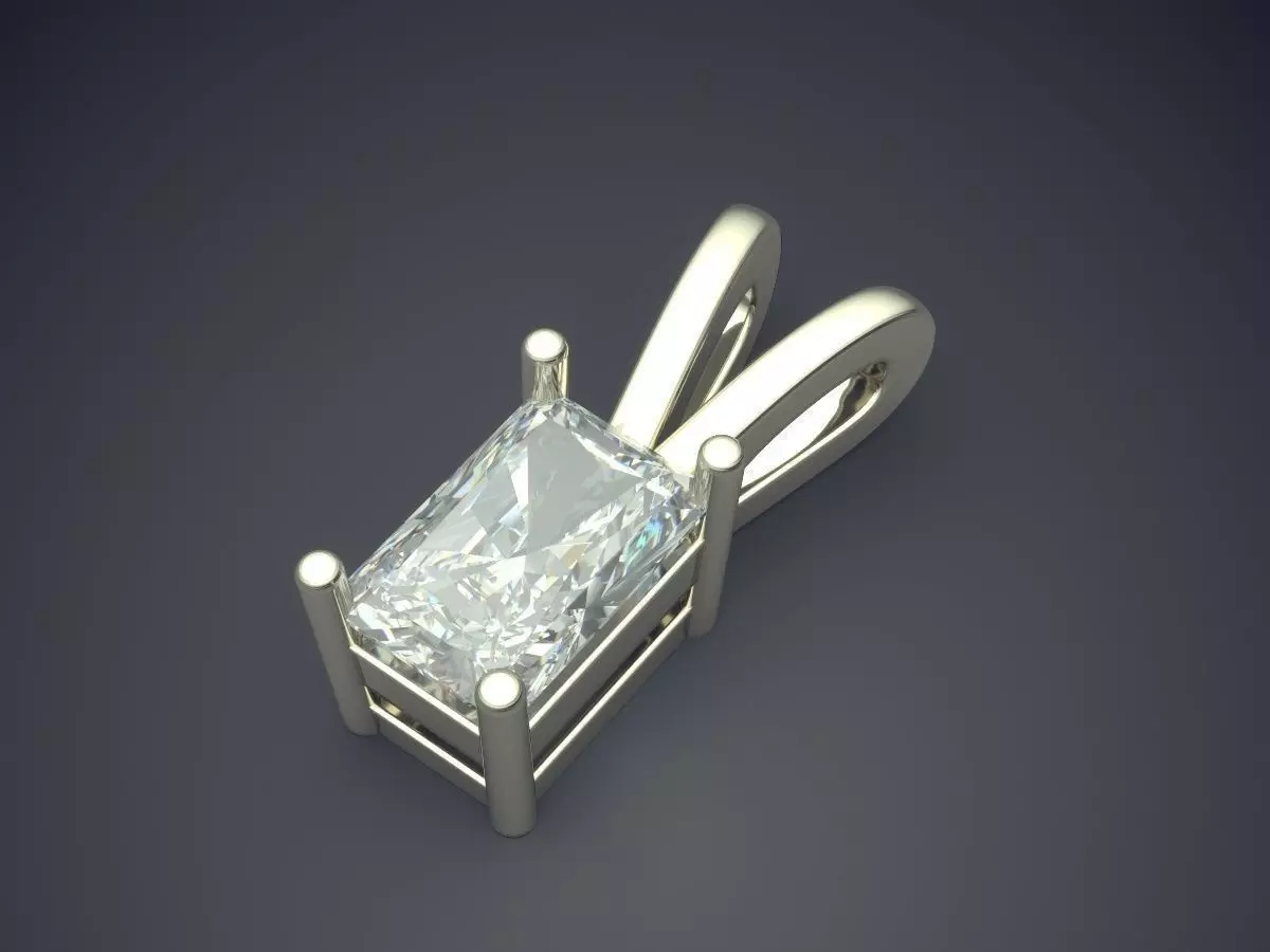 Pendant With Diamond 3D print model_1