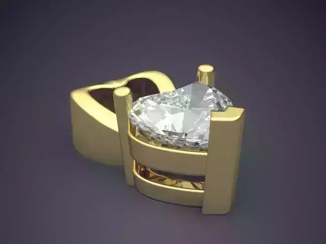 Pendant With Heart Shape Diamond 3D print model