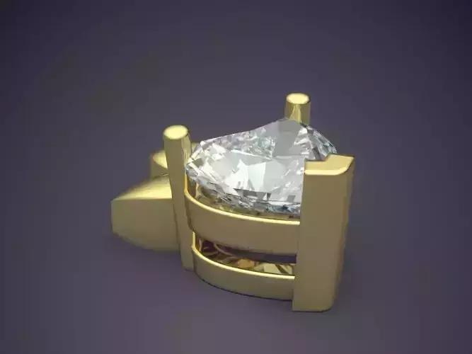 Pendant With Heart Shape Diamond 3D print model