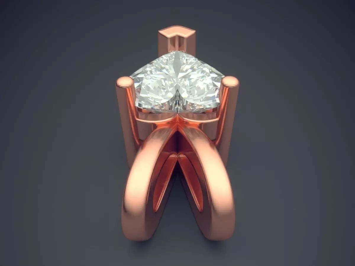 Pendant With Heart Shape Diamond 3D print model_2