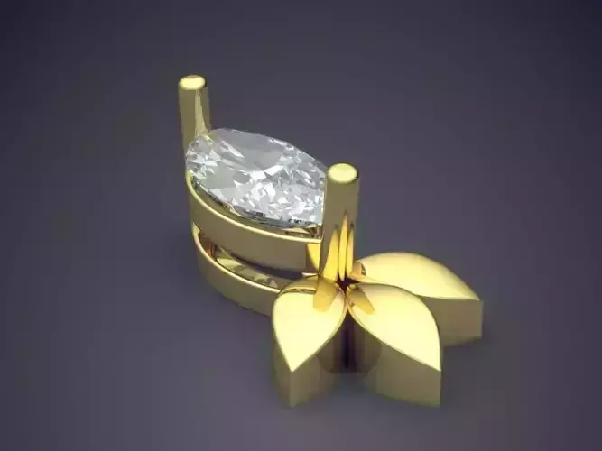 Pendant With Diamond 3D print model
