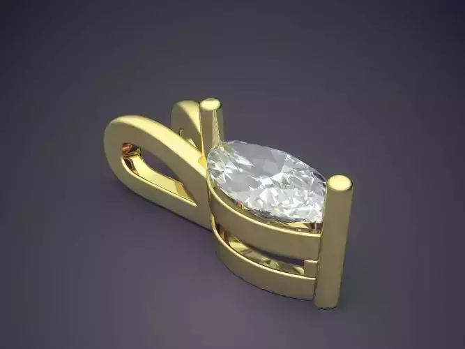 Pendant With Diamond 3D print model