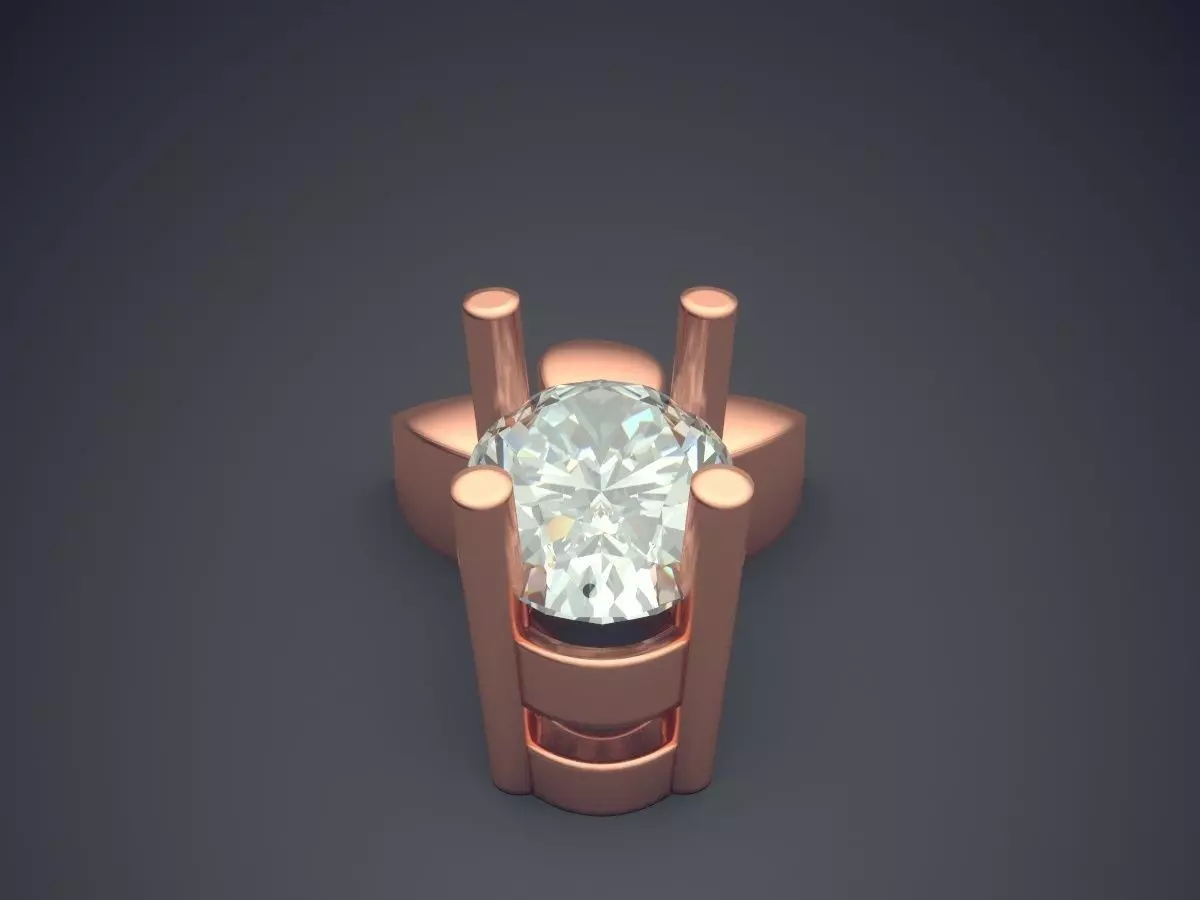 Pendant With Diamond 3D print model_2