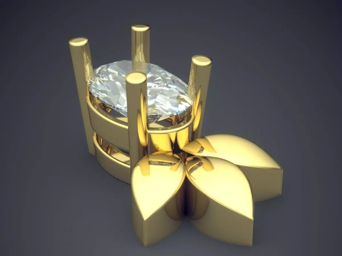 Pendant With Diamond 3D print model_0