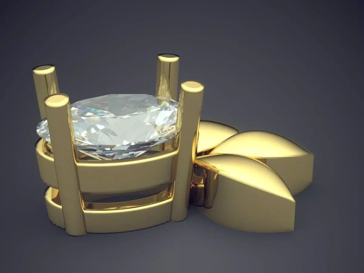 Pendant With Diamond 3D print model_3