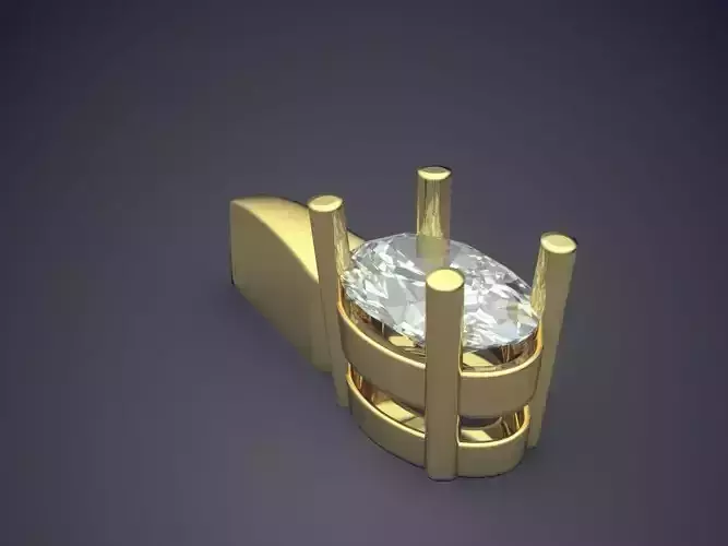 Pendant With Diamond 3D print model
