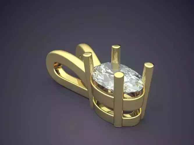 Pendant With Diamond 3D print model