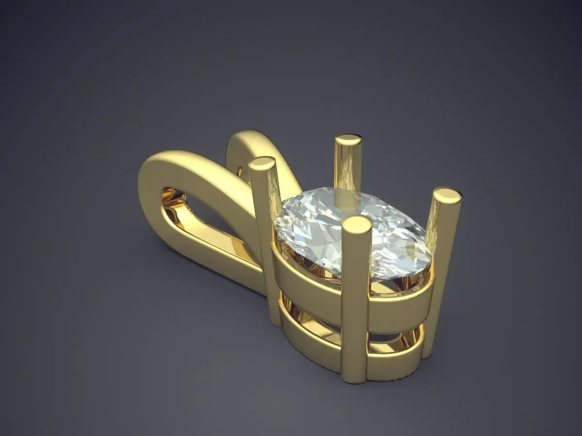 Pendant With Diamond 3D print model