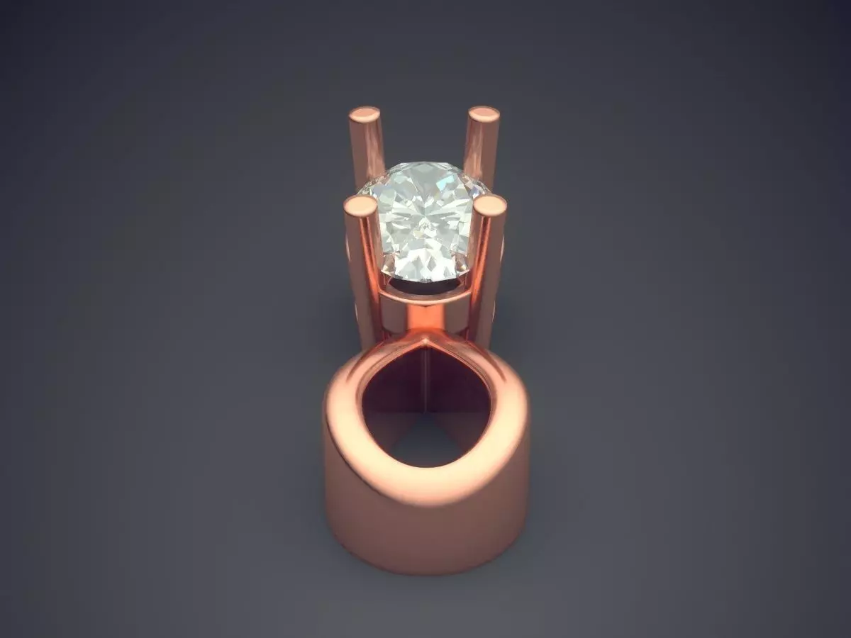 Pendant With Diamond 3D print model_2