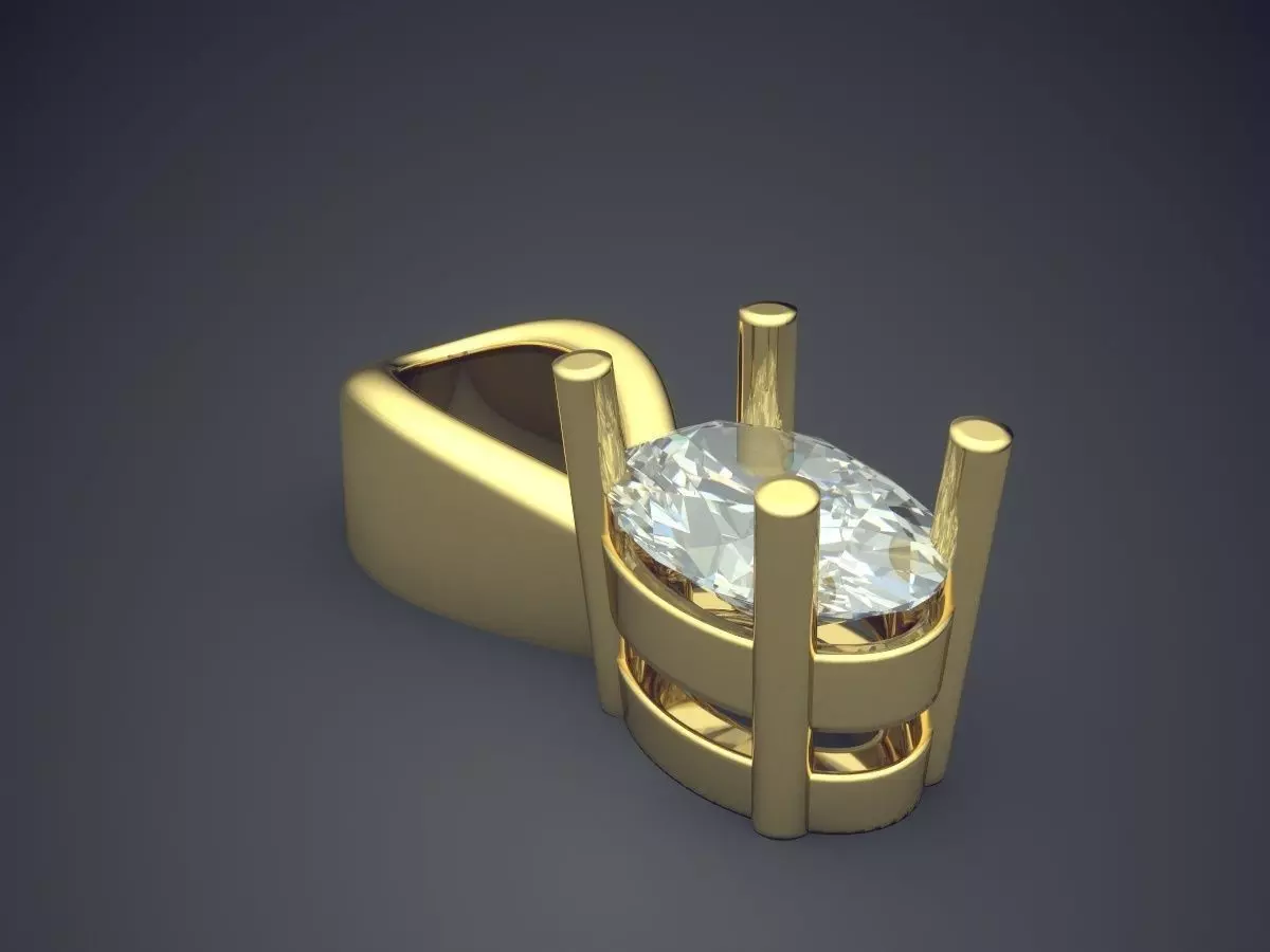 Pendant With Diamond 3D print model_0