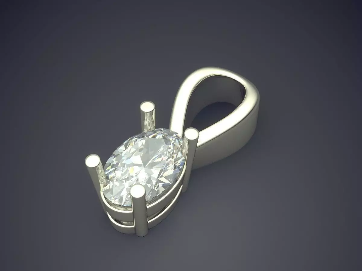 Pendant With Diamond 3D print model_1