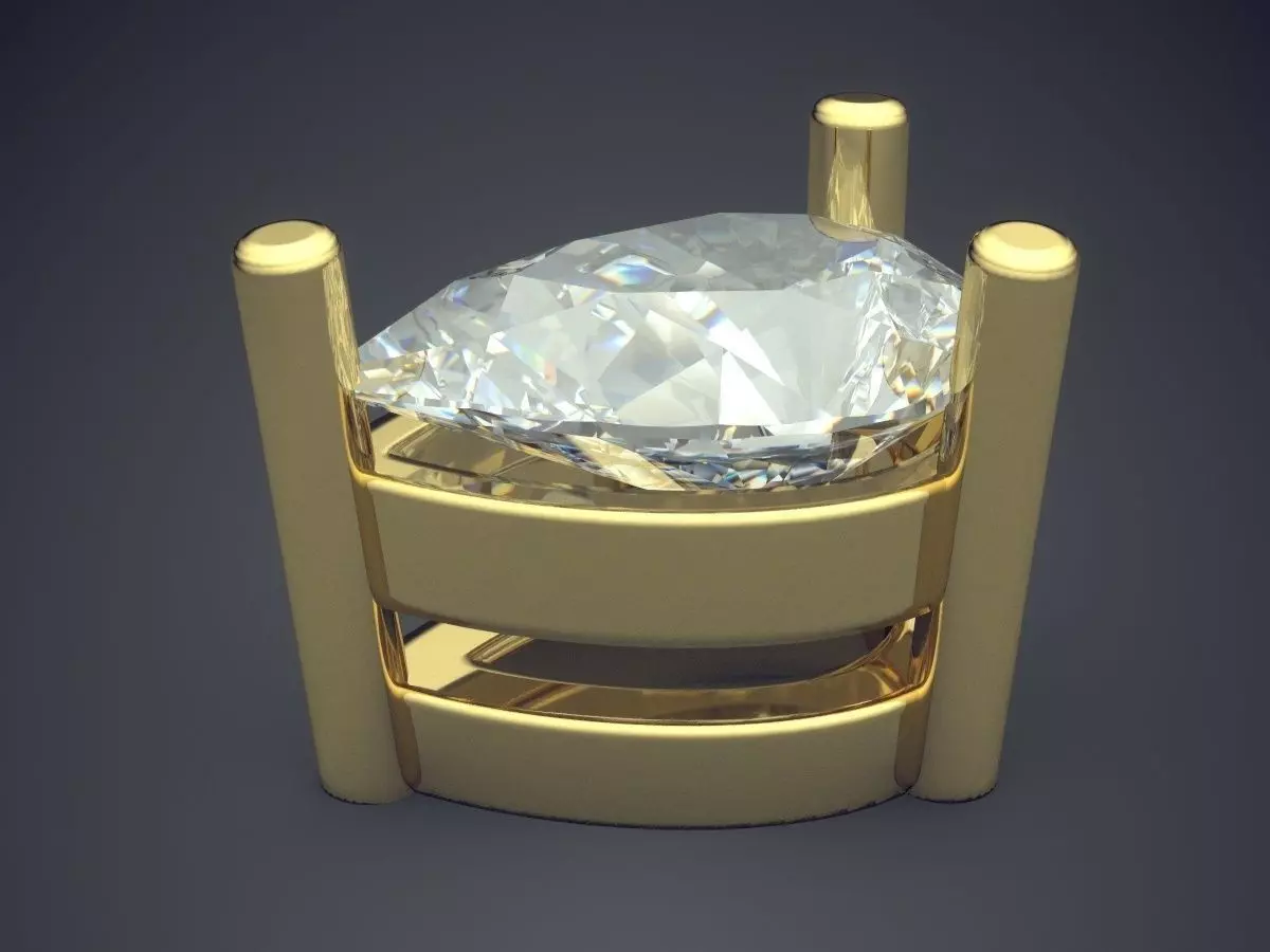 Pendant With Diamond 3D print model_3