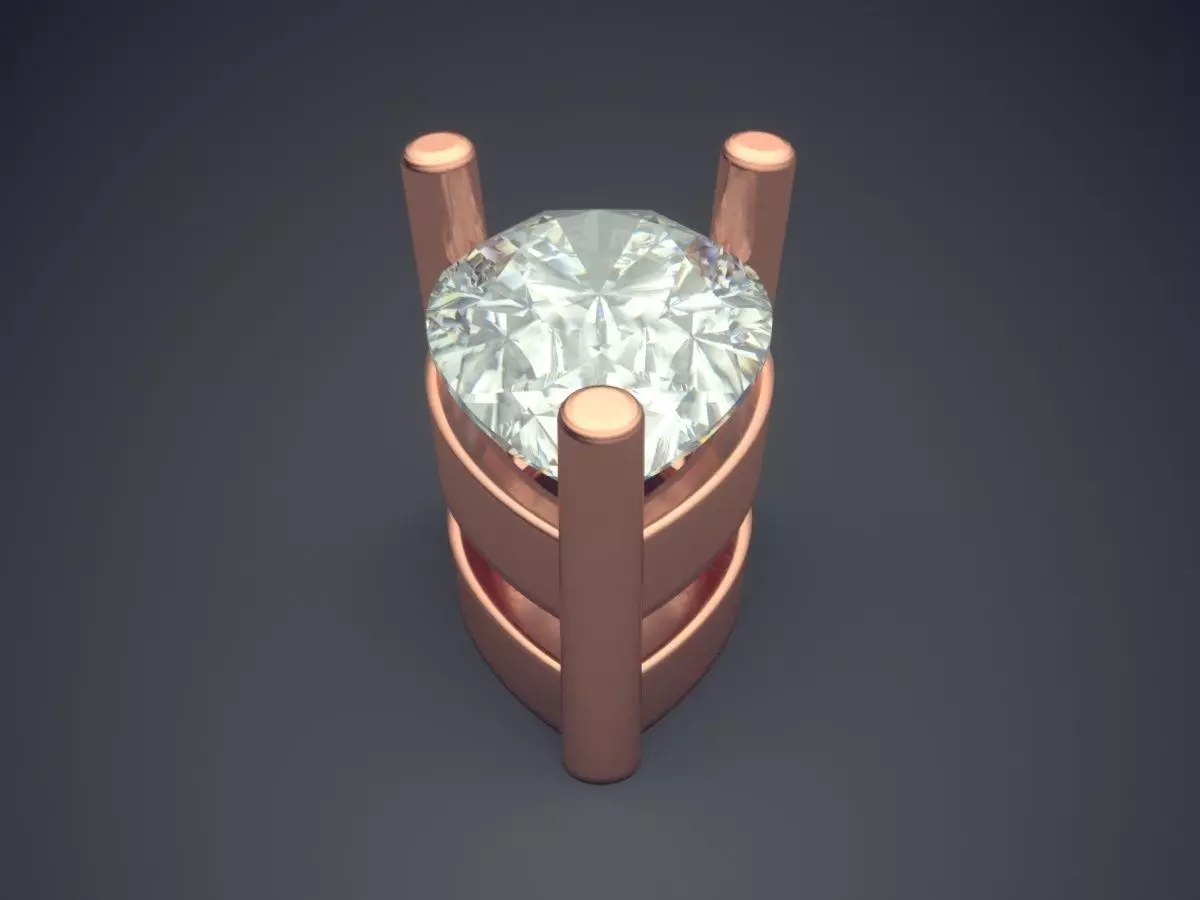 Pendant With Diamond 3D print model_2
