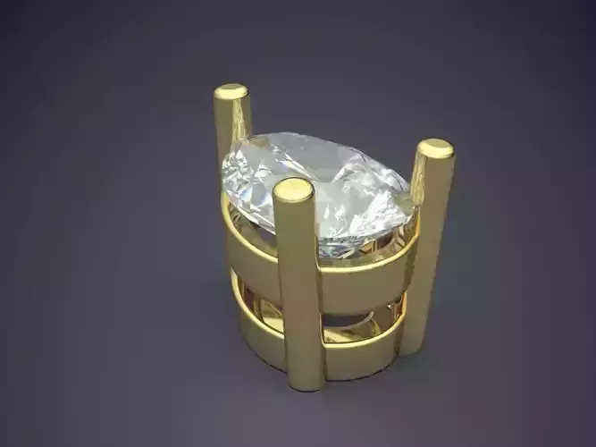 Pendant With Diamond 3D print model