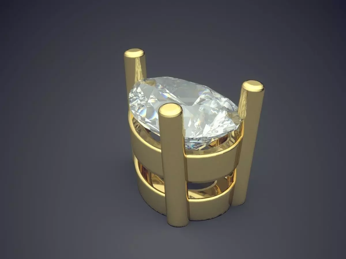 Pendant With Diamond 3D print model_0