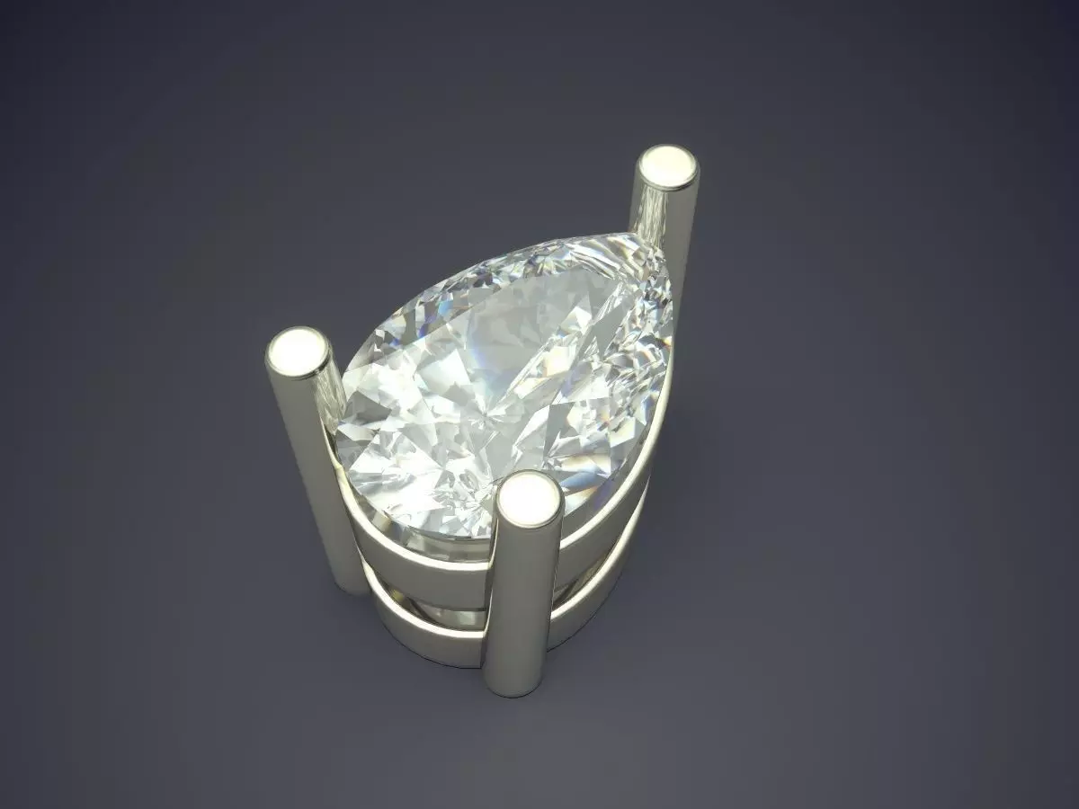 Pendant With Diamond 3D print model_1