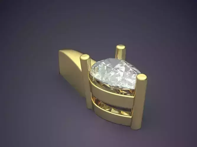 Pendant With Diamond 3D print model