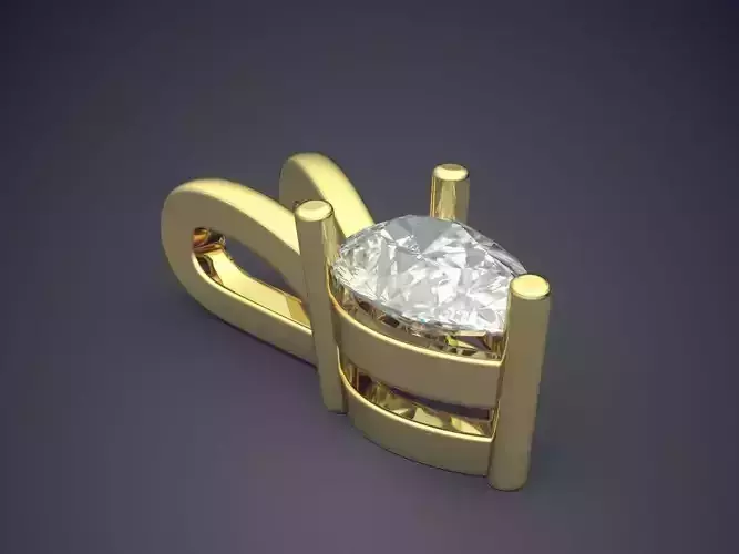 Pendant With Diamond 3D print model