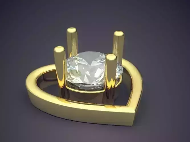 Flower Shape Pendant With Diamond 3D print model