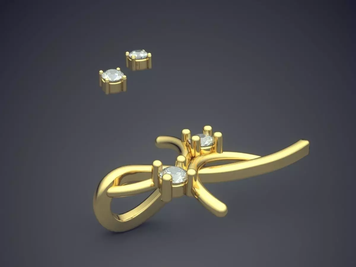 Pendant With Attachable Diamonds 3D print model_3