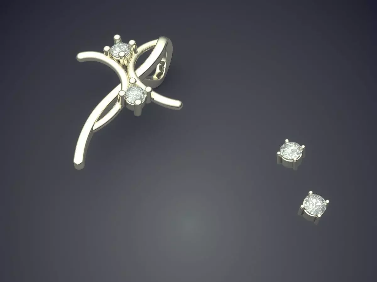 Pendant With Attachable Diamonds 3D print model_1