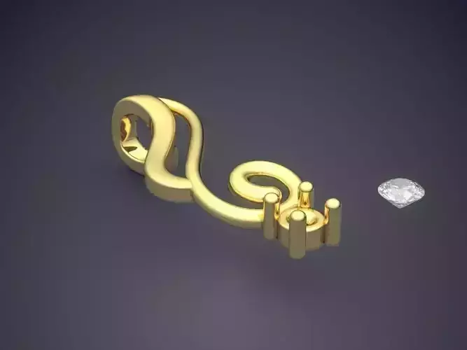 Pendant With Attachable Gem 3D print model
