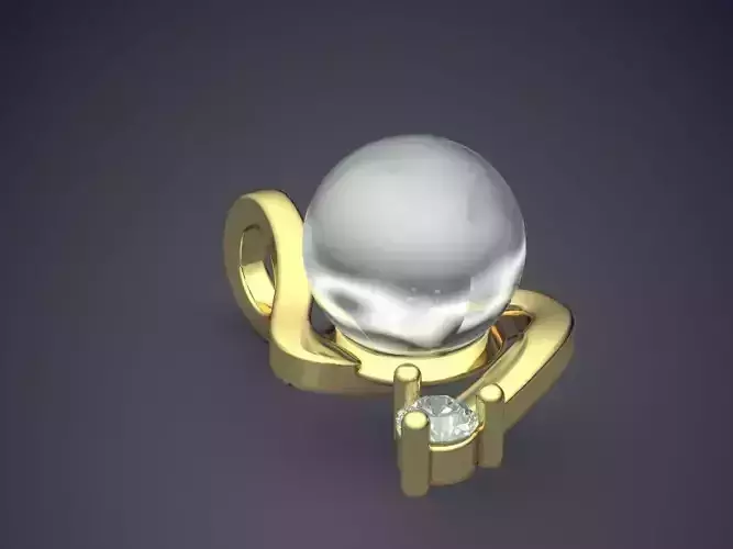 Pendant With Pearl 3D print model