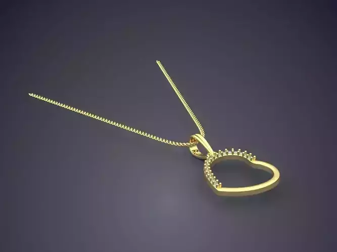 Flower Shape Pendant With Chain 3D print model