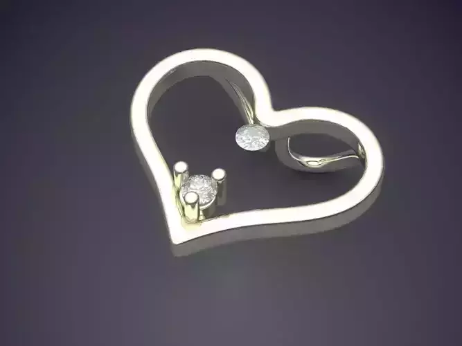 Heart Shape Pendant With Small Diamonds