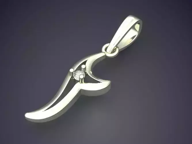 Pendant with diamond in middle