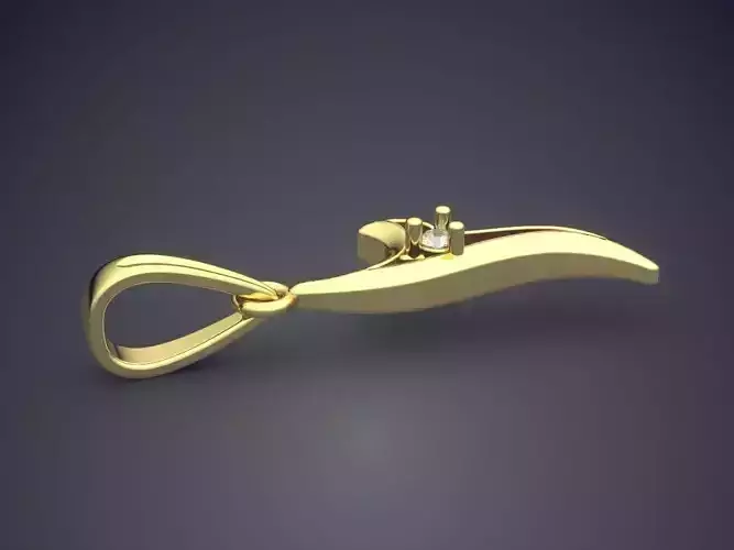 Pendant with diamond in middle