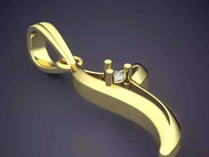 Pendant with diamond in middle 3D print model