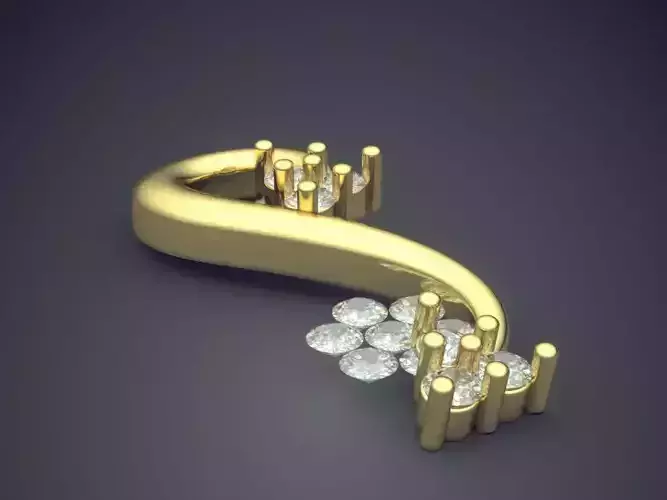 Unique Pendant With Diamonds  3D print model