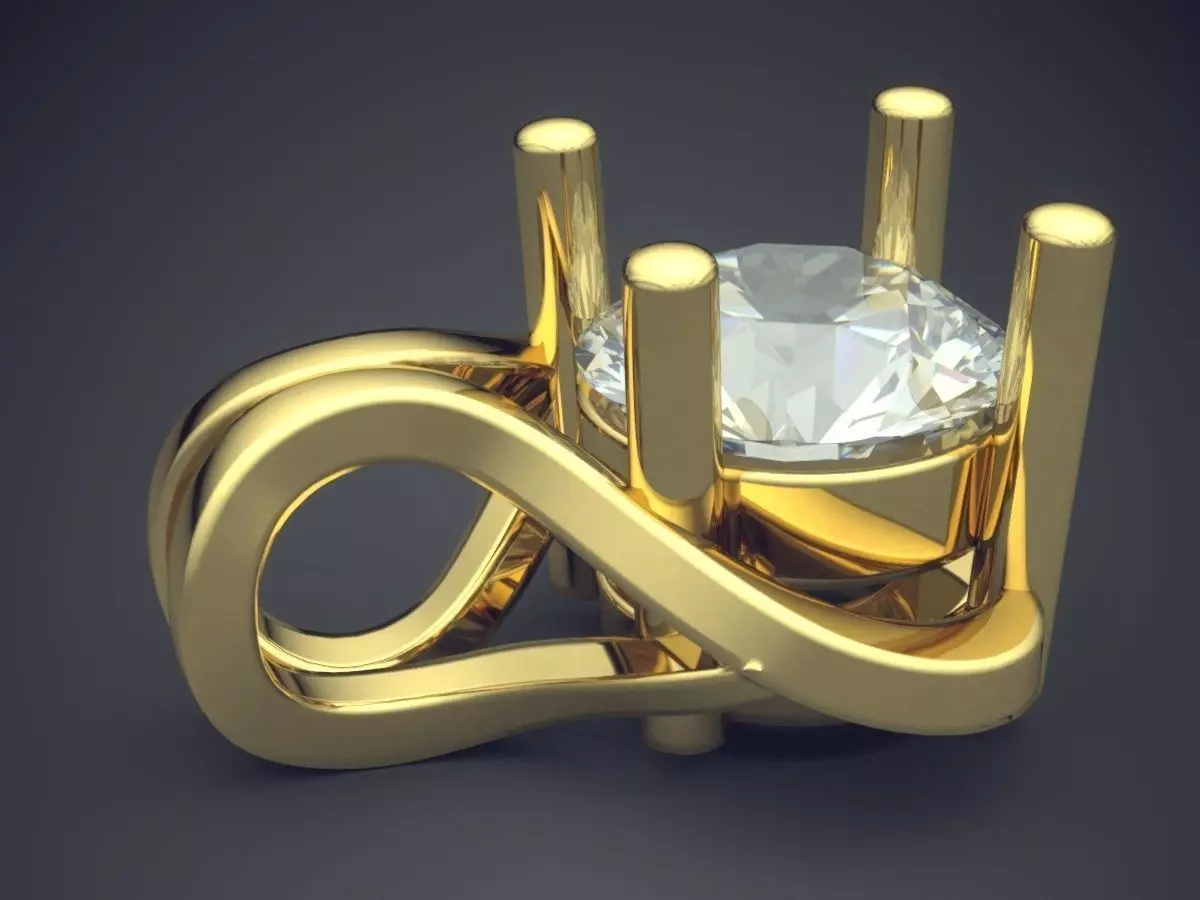 Pendant With Big Diamond 3D print model_3