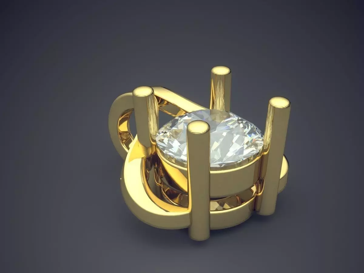 Pendant With Big Diamond 3D print model_0