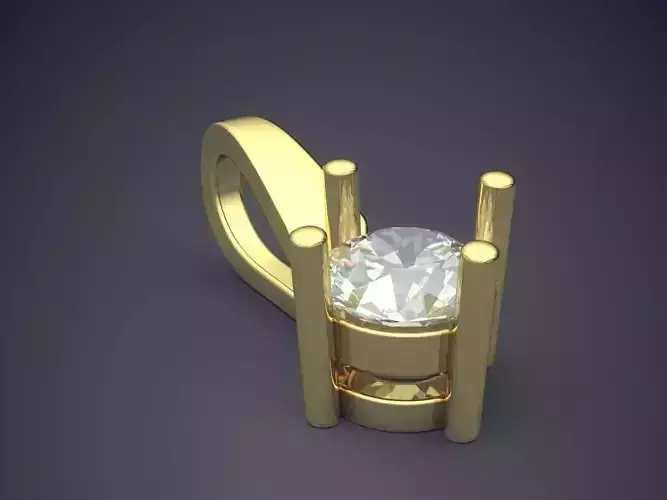Pendant With Big Diamond 3D print model